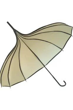 Soake Beige Ribbed Pagoda Umbrella / Ivory Parasol