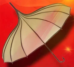 Soake Beige Ribbed Pagoda Umbrella / Ivory Parasol