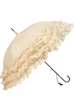 Soake Beige Triple Frill Steampunk Umbrella / Parasol