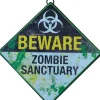 Nemesis Now Beware Zombie Sanctuary Metal Sign