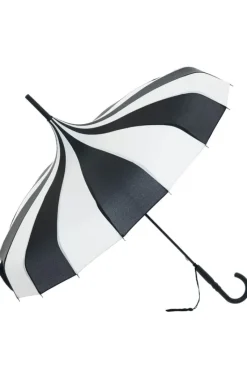Soake Black and Cream Pagoda Umbrella / Parasol