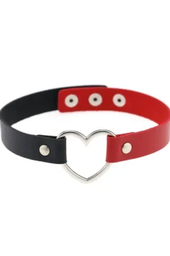 Gothic Collars Black and Red Gothic Heart Choker