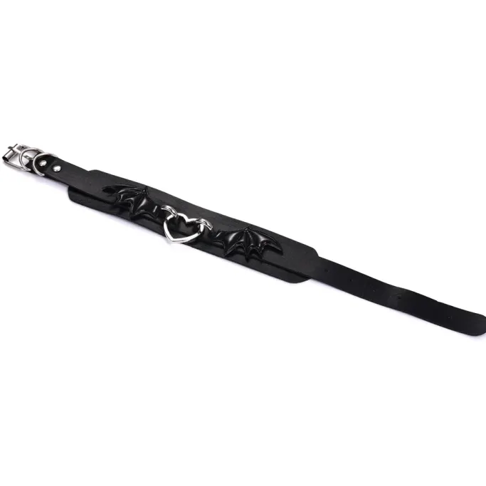Gothic Collars Black Batwing Heart Collar