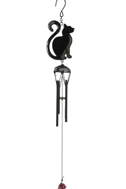 Something Different Black Cat Profile Windchime