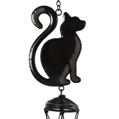 Something Different Black Cat Profile Windchime