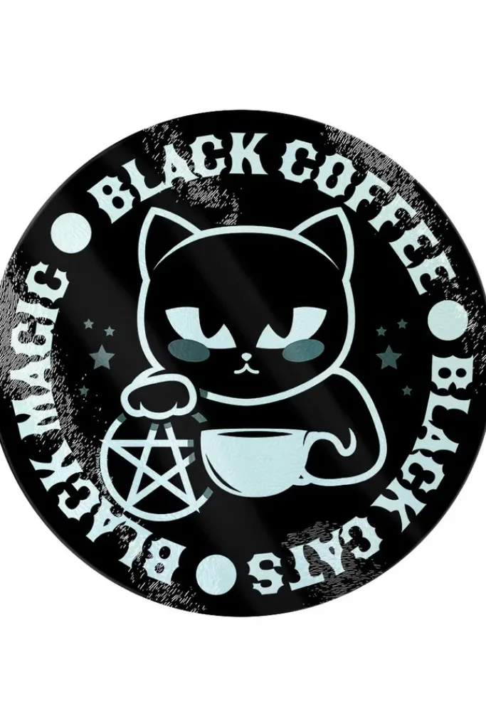 Grind Black Cats, Black Magic, Black Coffee Glass Chopping Board