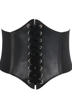 Gothic Accessories Black Corset Style Waist Belt