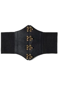 Gothic Accessories Black Corset Style Waist Belt with C-Lock Fastening