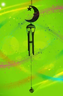 Something Different Black Crescent Moon Cutout Windchime