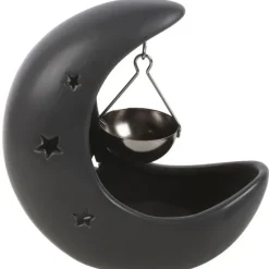 Something Different Black Crescent Moon Hanging Oil Burner