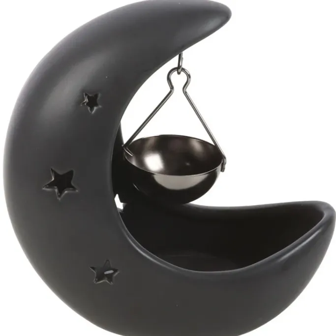 Something Different Black Crescent Moon Hanging Oil Burner