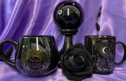 Something Different Black Crystal Ball on Stand Small