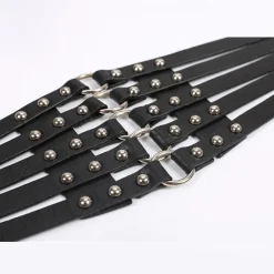 Gothic Accessories Black Faux Leather O-Ring Waist Belt