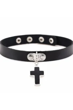 Gothic Collars Black Gothic Cross Choker