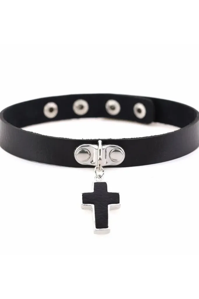 Gothic Collars Black Gothic Cross Choker