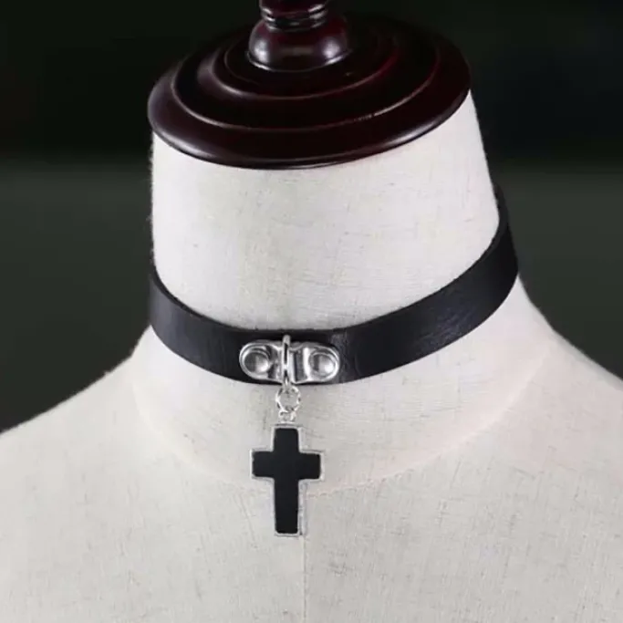 Gothic Collars Black Gothic Cross Choker