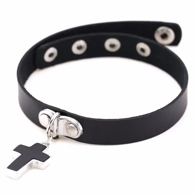 Gothic Collars Black Gothic Cross Choker
