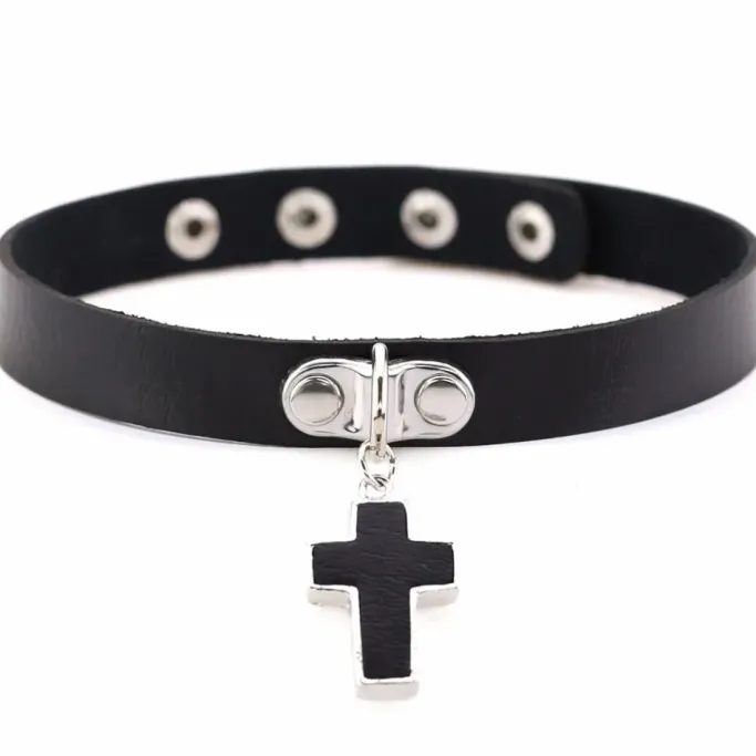 Gothic Collars Black Gothic Cross Choker