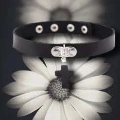 Gothic Collars Black Gothic Cross Choker