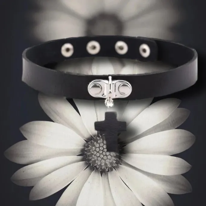 Gothic Collars Black Gothic Cross Choker