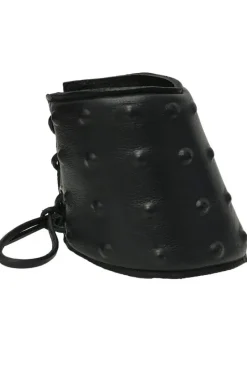 Angel Clothing Black Leather Lace Up Studded Gauntlet