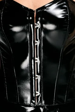 Black Level Corset Vinyl Dress