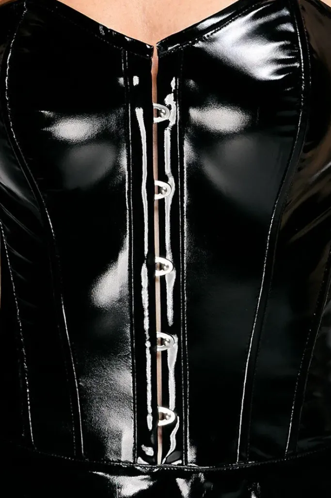 Black Level Corset Vinyl Dress