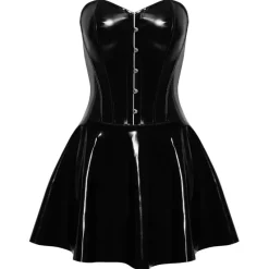 Black Level Corset Vinyl Dress
