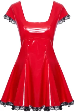 Black Level Red Vinyl Dress