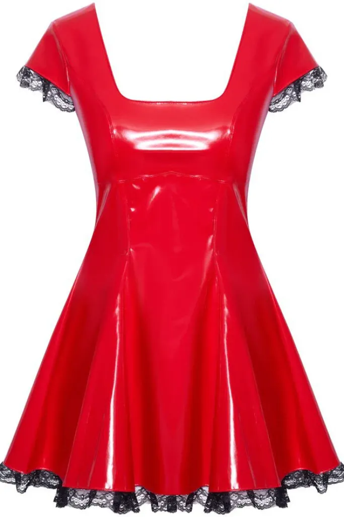 Black Level Red Vinyl Dress