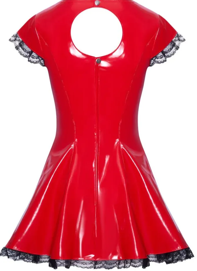 Black Level Red Vinyl Dress