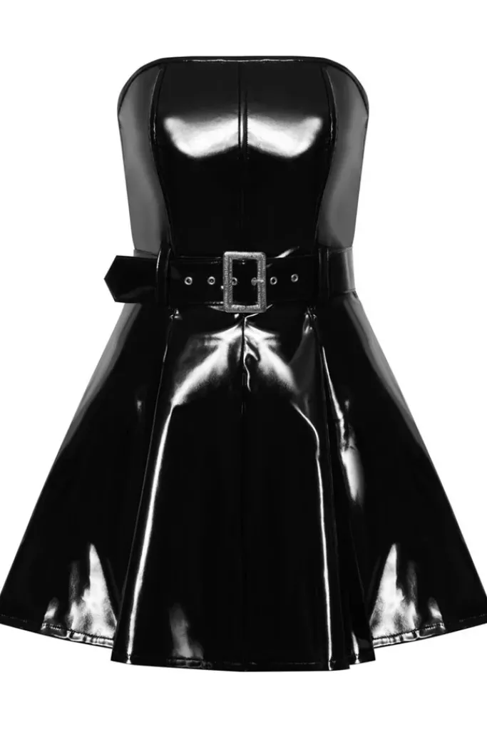 Black Level Vinyl Belt Dress