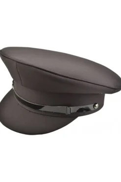 Euro Accessories Black Military Peaked Cap