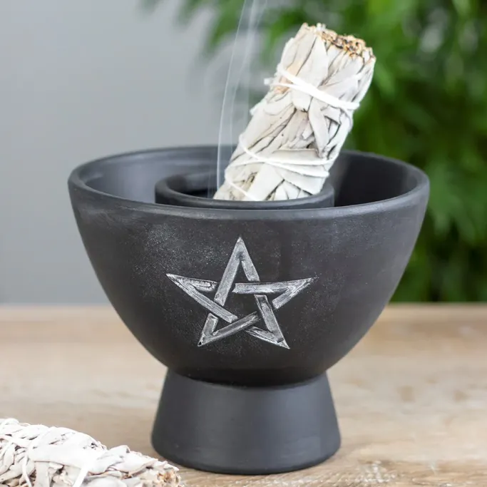Something Different Black Pentagram Cleansing Bowl
