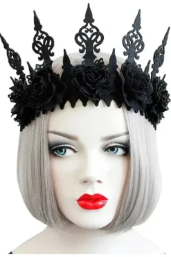 Gothic Hair Accessories Black Rose Gothic Crown