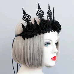 Gothic Hair Accessories Black Rose Gothic Crown