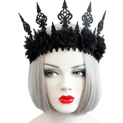 Gothic Hair Accessories Black Rose Gothic Crown