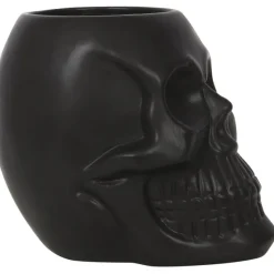 Something Different Black Skull Plant Pot