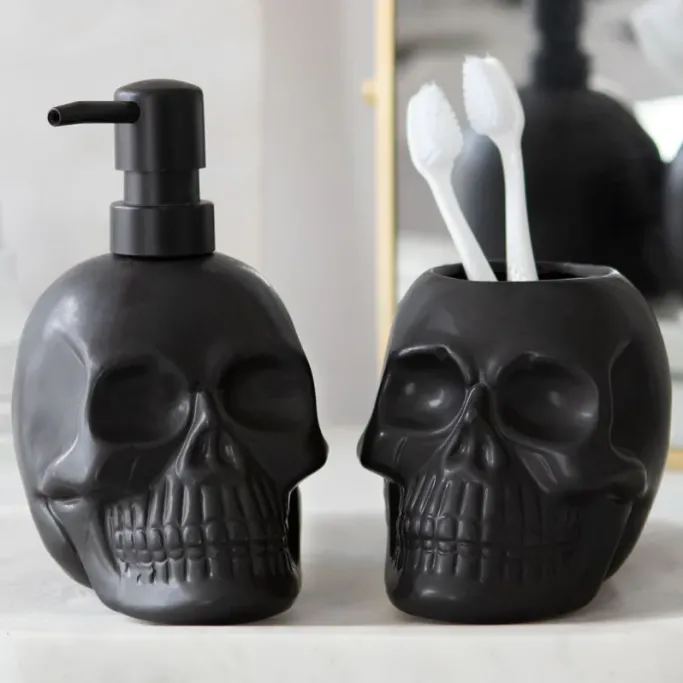 Something Different Black Skull Toothbrush Holder