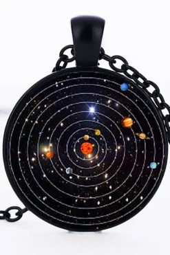 Gothic and Steampunk Jewellery Black Solar System Necklace