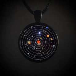 Gothic and Steampunk Jewellery Black Solar System Necklace