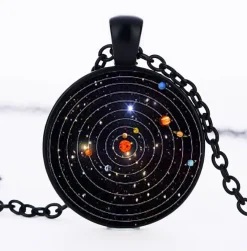 Gothic and Steampunk Jewellery Black Solar System Necklace