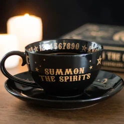 Something Different Black Talking Board Teacup and Saucer