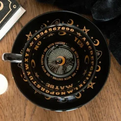 Something Different Black Talking Board Teacup and Saucer