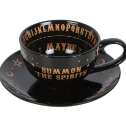 Something Different Black Talking Board Teacup and Saucer