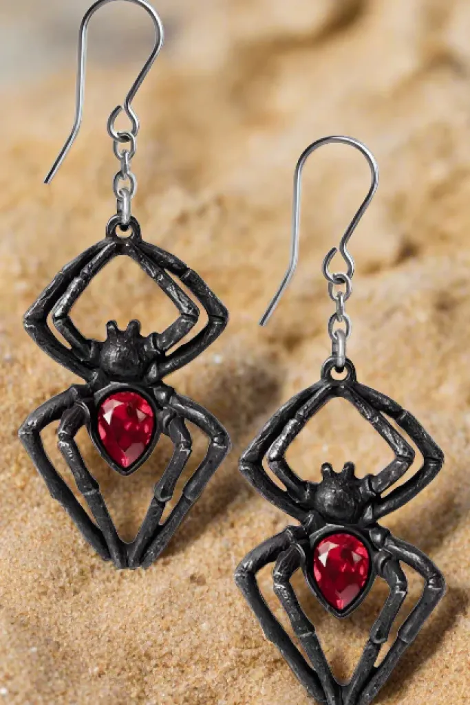 Alchemy Gothic Black Widow Earrings