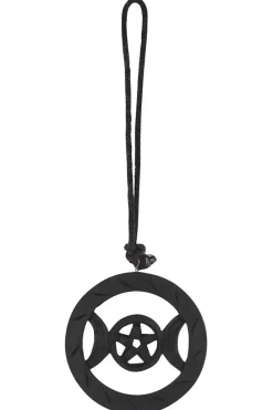 Something Different Black Wooden Hanging Triple Moon