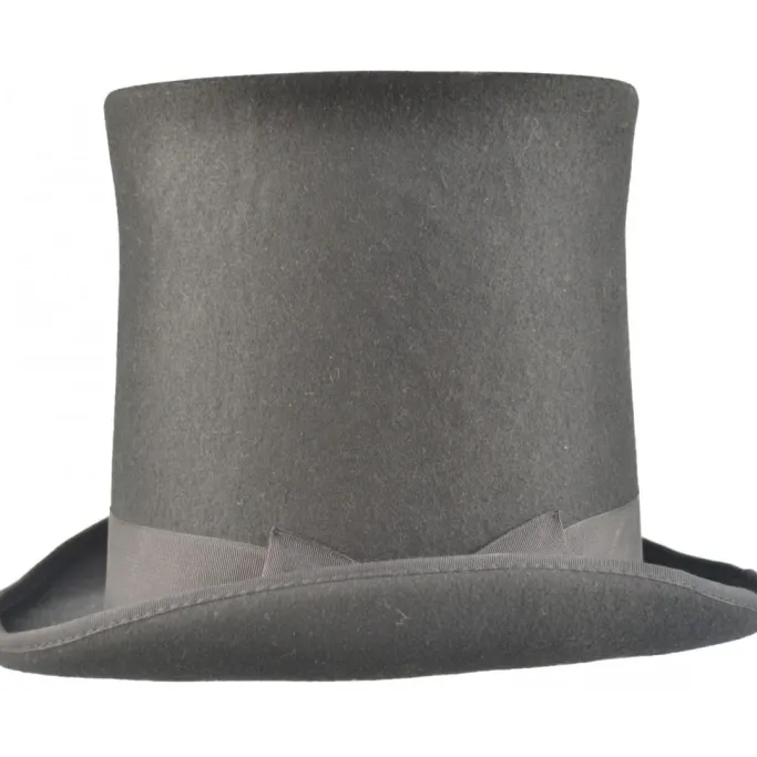 Euro Accessories Black Wool Felt Steampunk Stovepipe Hat