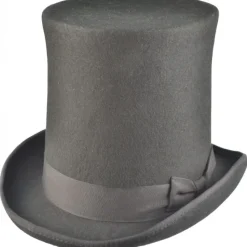 Euro Accessories Black Wool Felt Steampunk Stovepipe Hat