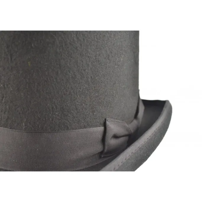 Euro Accessories Black Wool Felt Steampunk Stovepipe Hat